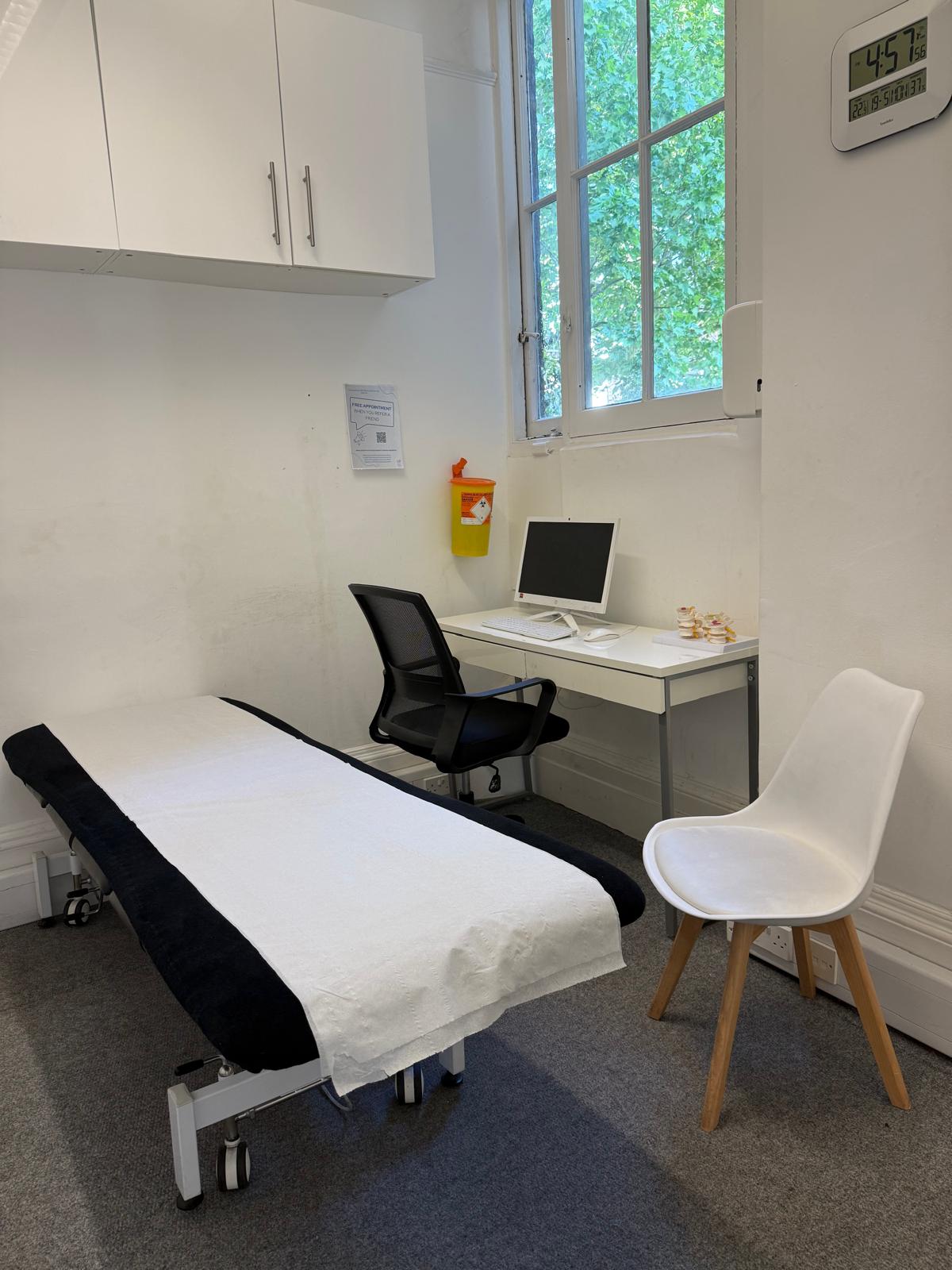Treatment Room at Osteopathy Physiotherapy London